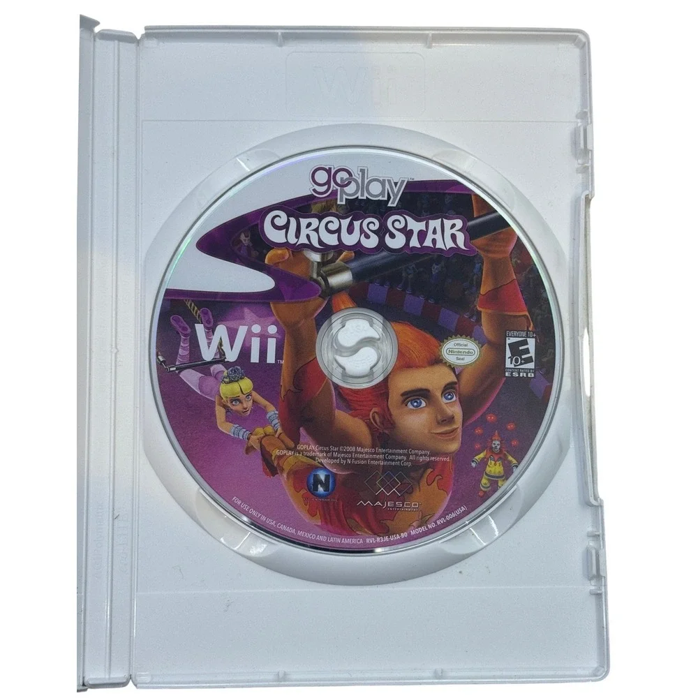 Go Play Circus Star Nintendo Wii Game Majesco Complete CIB 2008 RVL-R3JE-USA